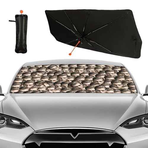 Custom Face Car Windshield Sun Shade Customized Foldable Front Window Sunshade UV Rays Protector Shield Vehicle Cover for Car Sedans SUV Trucks 57" X 30" - color: Custom Face