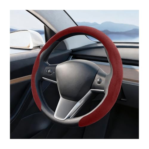 Car Steering Wheel Cover, Comfortable Non-Slip Vehicle Steering Wheel Guard, Scratch-Resistant Automotive Interior Decoration Accessories, Universal for Automobile RV Truck (Red) - color: Red
