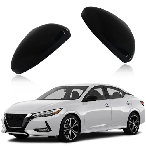 Black Rear View Side Mirror Cover Cap Trim Compatible with Nissan Sentra 2020 2021 2022 2023 Fit for Nissan Altima 2019-2023 Exterior Accessories (Black Rearview Mirror Cover) - color: Black Rearview Mirror Cover