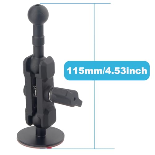 Adhesive 17mm Ball Mount with Extension Arm for Car Phone Holder, Compatible with Garmin 17mm GPS Mount, Adjustable Dashboard Car Phone Bracket