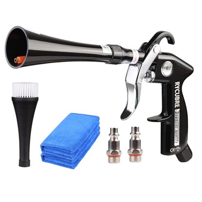 Tornado Car Cleaning Gun, High Pressure Air Blow Gun Air Blower Gun with 2 Nozzles & 2 Microfiber Towels, Durable Metal Body Tornador Car Cleaning Gun for Car Interior Detailing Air Gun