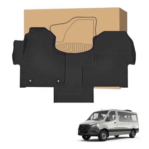Peleus Floor Mats for Mercedes-Benz Sprinter 2500/3500 2025-2019,Only Fit Cargo Van,All Weather TPE Rubber Custom Fit Liners for 1st Row Bucket Seats,Mercedes-Benz Sprinter Accessories - style: For M-Benz Sprinter 2019-2025