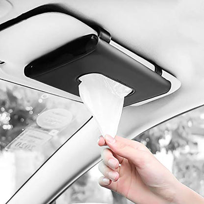 Fredysu Car Visor Tissue Holder, Sun Visor Napkin Holder Backseat Tissue Case, Premium Car Tissue Box for car, Vehicle (Black) - color: Black