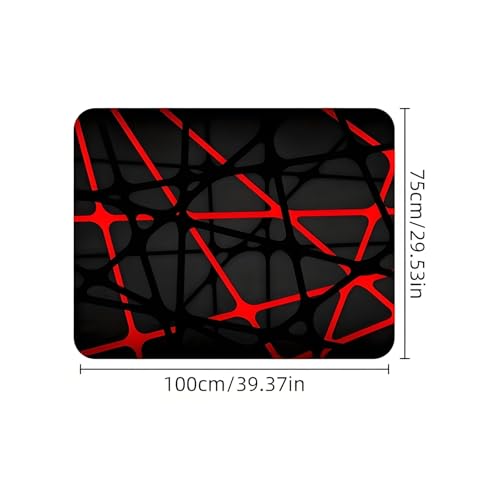 Universal Car Trunk Mat 29" x 39", Black and Red Lines All Weather Trunk Protection Cargo Liner,Durable Cargo Mat Rear Trunk Liner, Stylish Vehicle Interior Accessories Suitable for Most Car Models - color: Black and Red Lines