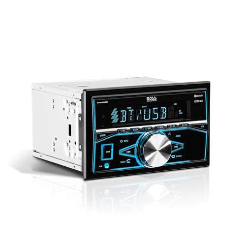 BOSS Audio Systems 820BRGB Car Stereo - Double Din, Bluetooth, No CD DVD Player, AM/FM Radio Receiver, Multi Color Illumination, Aux in, USB - style: Stereo No CD
