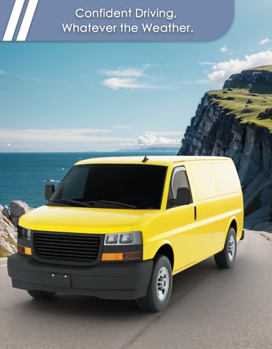 in-Channel Window Rain Guard for Chevy Express Van 1996-2026 GMC Savana 1996-2026 Rain Guards Side Window Visors Vent Visor Window Deflectors Vent Shades Car Accessories-2PCS - size: For 1996-2026 Chevy Express Van/GMC Savana
