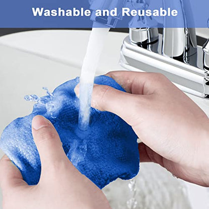 Frienda 2 Set Windshield Cleaner Tool Inside Car Windshield Cleaning Wand Auto Window Cleaner with Detachable Handle, 8 Reusable Microfiber Pads and 2 Spray Bottles for Car Interior(Gray, Blue) - color: Gray, Blue