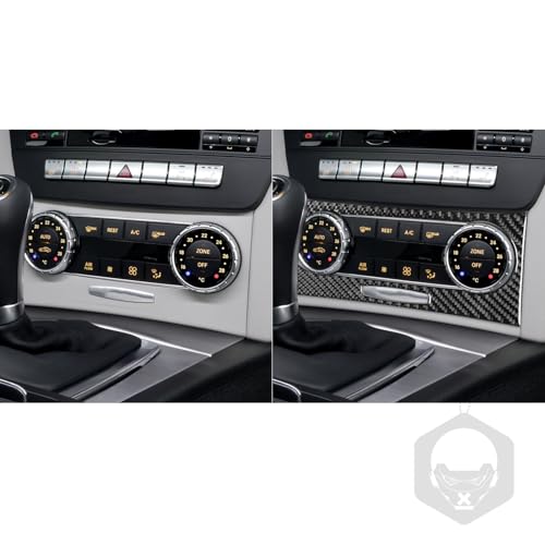 NVCNX Carbon Fiber Compatible with Mercedes-Benz C-Class W204 C250 C300 C350 C63 AMG 2012 2013 2014 Sedan / 2012-2015 Coupe Accessories Dash AC Control Panel Cover Sticker Decal Interior Trim A 1PC - color: Dash Ac Climate Control Panel Trim a - for 2012+