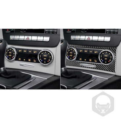 NVCNX Carbon Fiber Compatible with Mercedes-Benz C-Class W204 C250 C300 C350 C63 AMG 2012 2013 2014 Sedan / 2012-2015 Coupe Accessories Dash AC Control Panel Cover Sticker Decal Interior Trim A 1PC - color: Dash Ac Climate Control Panel Trim a - for 2012+