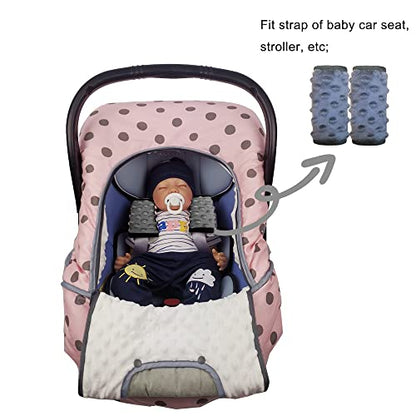 DODO NICI car seat Strap Cover for Baby, seat Belt Cover Cushion, Belt Pads fit Baby Carrier/Pushchair/Stroller, Cozy Peace Dotted Minky, Solid Grey - color: Solid Grey