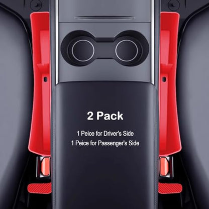 Car Seat Gap Filler Organizer, 2 Pack No-Drop Seat Side Gap Filler Plug Strip with Storage & Belt Slot, Universal Fit Auto Catcher Fill The Gap Between Seat & Console for Car, SUV, Truck, Red - color: Red, TPE