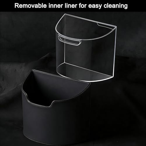 Leakproof Car Trash Can, Mini Car Trash Bin with Removable Liner, Waterproof Automotive Garbage Can for SUV, Truck, Vehicle, Home, Office, Multipurpose, Easy to Clean, White - color: White