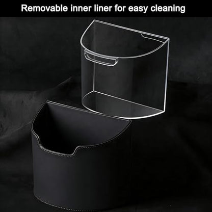 Leakproof Car Trash Can, Mini Car Trash Bin with Removable Liner, Waterproof Automotive Garbage Can for SUV, Truck, Vehicle, Home, Office, Multipurpose, Easy to Clean, Wine Red - color: Wine Red