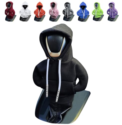 vvag Gear Shift Hoodie,Universal Shift Knob Hoodie, 4.7 Inch Car Shifter Stick Protector Decoration, Funny Hoodie Car Gear Shift Cover, Auto Interior Accessories Shifter Hoodie (Black) - color: Black