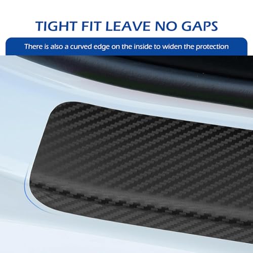 4 PCS Car Door Edge Guards Door Sill Protector, Anti-slip Texture Anti Stretch High Resilience Rubber Front Rear Side Door Step Protection Strips, Aids in Safe Travel Accessories (Black)