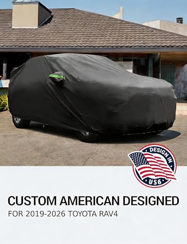 Proadsy Car Cover Compatible with RAV4 2019-2024 2025 2026 Windproof All Weather Waterproof Sun Rain UV Dust Snow Protection Outdoor Covers - size: Toyota RAV4