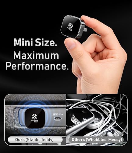 Wireless CarPlay Adapter Compatible with Apple and Android, 2 in 1 Wired to Wireless Adapter, 5.8GHz WiFi, Bluetooth 5.3, Plug and Play for Factory Wired CarPlay Cars - 2026 (Dark Grey) - color: Dark Grey