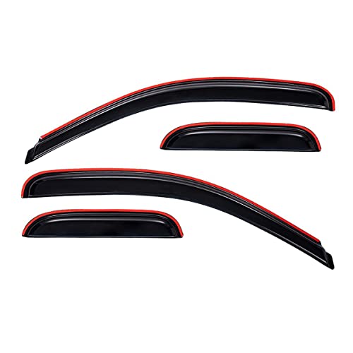 Lightronic Extra Durable In-Channel Auto Vent Window Visor, Fit 2007-2013 Chevrolet Silverado & GMC Sierra 1500; 2007-2014 Silv./Sierra 2500 HD & 3500 HD, Ext. Cab, UV-Protect Rain Guard, Smoke, 4-Pcs - size: In-channel