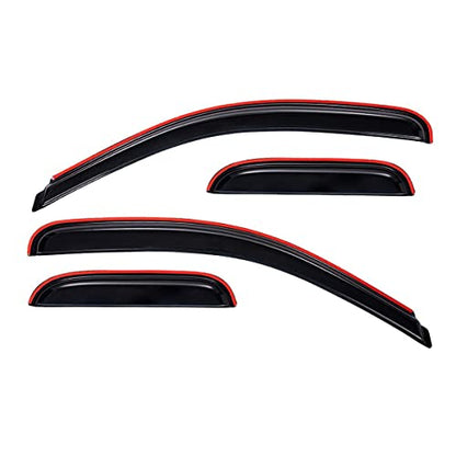Lightronic Extra Durable In-Channel Auto Vent Window Visor, Fit 2007-2013 Chevrolet Silverado & GMC Sierra 1500; 2007-2014 Silv./Sierra 2500 HD & 3500 HD, Ext. Cab, UV-Protect Rain Guard, Smoke, 4-Pcs - size: In-channel