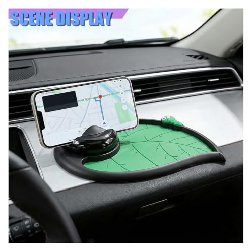 Craedli Car Dashboard Anti-Slip Mat, Multifunctional 360 Rotating Phone Holder with Temporary Parking Number, Universal Car Organizer Storage for Sunglasses/Keys/Daily Essentials (Caterpillar-Green) - size: Caterpillar-Green