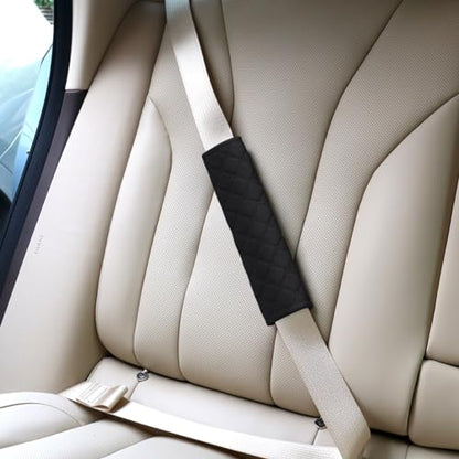 yuntop 2 PCS Car Seat Straps Shoulder Pads Soft Auto Seat Belt Cover Universal Safety Strap Cover Helps Protect Your Neck and Shoulders from Seat Belt Friction (Black) - color: Black