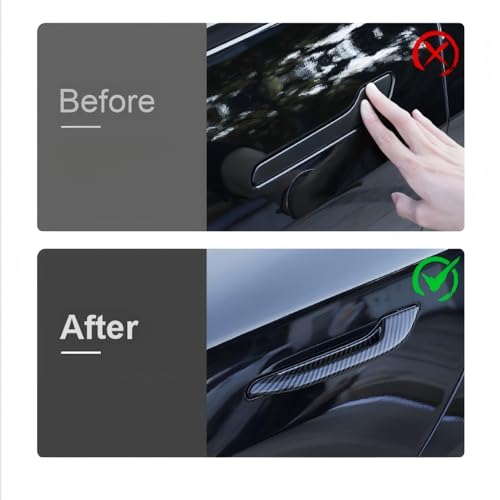 Keenso Door Handle Cover, 4PCs Anti Freezing Car Door Handle Protector for Model Y 2021-2023,for Model 3 2016-2023