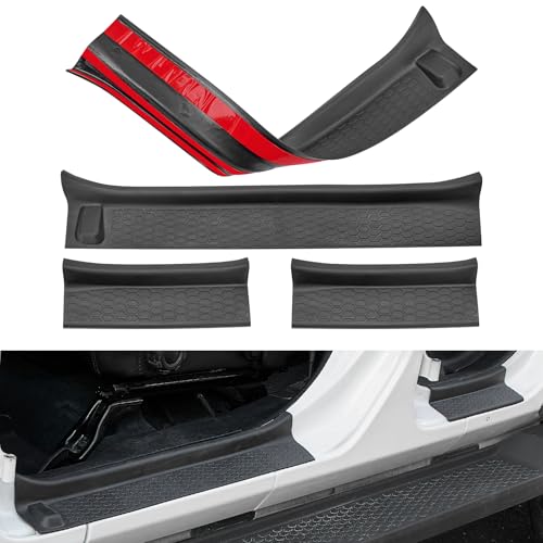 JOYTUTUS Door Sill Guards Compatible with Gladiator JT Wrangler JL 4 Doors, Black Door Sill Protectors Entry Guards 4 Door Gladiator Accessories, Entry Scuff Plate Cover (4Pcs Set) - size: Wrangler JL Gladiator JT(TPE)