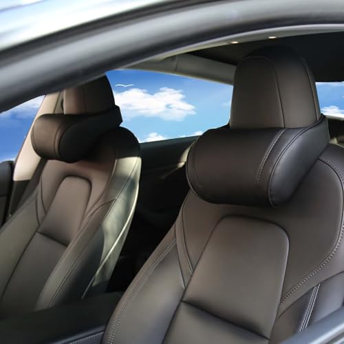 TOPABYTE Car Neck Pillow Memory Foam Automotive Seat Cushions of Headrests for Relieving Neck Stiffness Seat Neck Support Pillow, Fits All Vehicles, 2 Pieces, Black - color: Black, size: 2 Pack