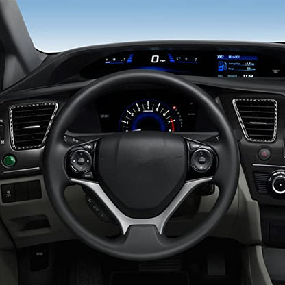 Real Carbon Fiber Dashboard Both Sides Air Vent Outlet Frame Sticker Interior Trim Accessories Compatible with Honda Civic 9 Coupe/Sedan 2013 2014 2015 Black - Kit - color: Dashboard Both Sides Air Vent Outlet Frame - Kit