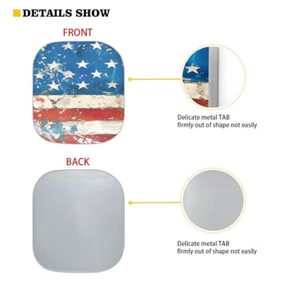 American Flag Car Front Windows Sunshade German Shepherd Automotive Windshield Sun Shade 2 Pieces Auto Shade Reflective Car Sunshade UV Rays Protection - color: American Flag and German Shepherd