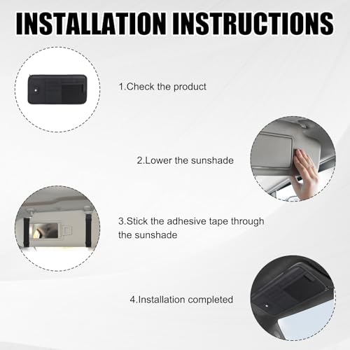 panthra 2pcs Car Visor Organizer, Sun Visor Organizer, Sunvisor Soft Leather Surface Eyeglasses Note Card Holder Car Storage Bag Suitable for Most Vehicles, Suv and Trucks Keep Clean (Black+Gray)