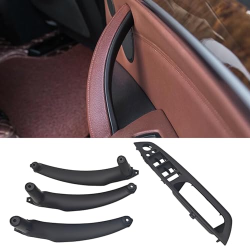 Car Door Handle Accessories Compatible with BMW X5 E70 07-13 / X6 E71 08-14 Door Pull Handle, Interior Door Handles Replace Trim Cover,3.0si 4.8i 30i 48i 35d 30i 50i 35i (Black) - color: Black