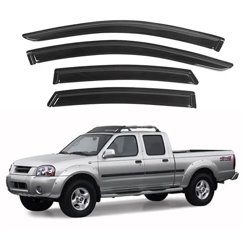 IG Window Visors Fit for 2000-2004 Nissan Frontier Crew Cab, Out-Channel Rain Guards Vent Wind Deflectors 4PC, Truck Accessories for 00-04 Frontier Crew Cab (Full-Size Cabs) - size: 2000-2004 Frontier Crew Cab