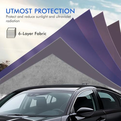 Car Cover Waterproof All Weather, 6 Layers Outdoor Full Exterior Cover Rain Sun UV Snowproof Protection with Zipper Cotton, Mirror Pocket for Honda Accord - style: Honda Accord
