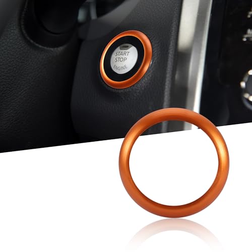 TOMALL Engine Start Stop Ring Trim Compatible with Nissan Altima 2013 2014 2015 2016 2017 2018 Car Interior Key Ignition Push Start Button Cover Aluminum Cap Decoration Accessories (Orange) - color: Orange