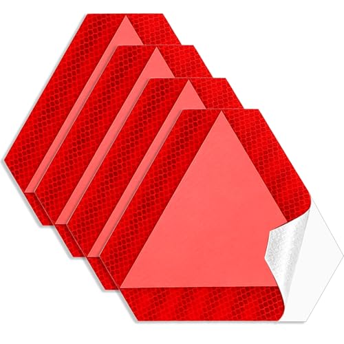 BFXM 4 PCS Reflective Slow Moving Vehicle Triangle Stickers, 7" x 8" Triangle Diamond Grade Slow Moving Vehicle Sign, Car Accessories for Golf Cart, UTV - color: 4 Pcs