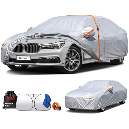 Car Cover Waterproof All-Weather,Heavy-Duty Outdoor Full Exterior Automobiles Sedan/Coupe (Length 204-208 inch) with Windshield Sun Shade Universal Fit Lexus ES350, Tesla Model S,BMW 740i etc - size: Fit Sedan Length 204-208 inch(3XXL)