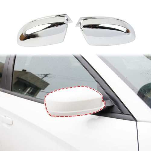 Crosselec Carbon Fiber Side Door Mirror Cover Molding Trim for Dodge Charger 2011-2021 (Chrome-Replacement) - color: Chrome-Replacement