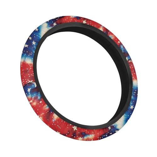 America Flag Tie Dye Golf Cart Steering Wheel Cover Golf Cart Accessories Club Car Anti-Slip Size 13 3/4 13.5 14 Inch Odorless Comfy Steering Wheel Cover Gift for Women Men - color: America Flag Tie Dye
