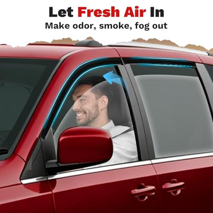 Canvcle Window Visors Rain Guards for 2008-2020 Dodge Grand Caravan/2008-2016 Chrysler Town & Country Accessories, Outside-Mount Tape-On Side Window Wind Deflectors Vent Visors Shades Rainproof 4PCS - size: Dodge Grand Caravan 2008-2020
