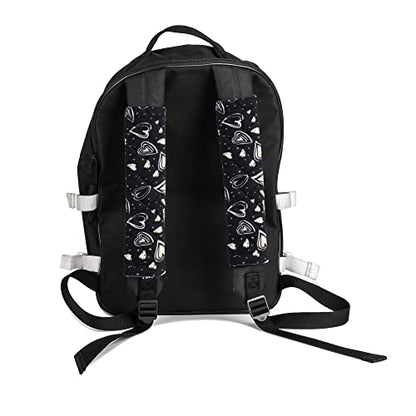 Amooca Soft Auto Seat Belt Cover Seatbelt Cushions Shoulder Pad 2 PCS for a More Comfortable Driving Compatible with All Cars and Backpack Cute Black Heart - color: Black Heart