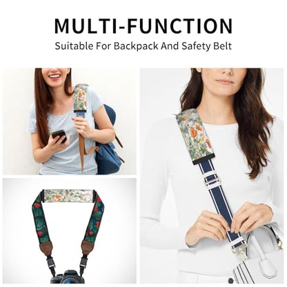 Seat Belt Cover Pad Wildflowers Flower Leaves Butterfly Soft Safety Car Automotive Seat Belt Pads Cushion Shoulder Strap Covers for Cars or Bags, 2 Pcs - color: Wildflowers Flower Leaves Butterfly