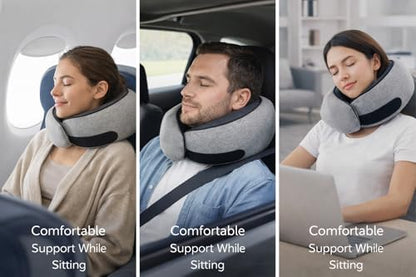 Neck Pillow, Memory Foam Travel Neck Pillow, All-Around Comfort & Reliable Support for Night Flights, Plane, Car and Home, Thoughtful Travel Gift