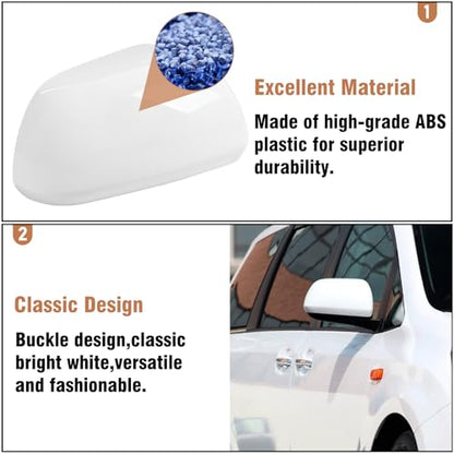 Moonlinks Compatible with Toyota Sienna 2012 2013 2014 2015 2016 2017 2018 2019 2020 Right Passenger Side Mirror Cover Replacement, White Right Side Clip-on Mirror Cap Replaces for 87915-08021-A0 - color: Right White