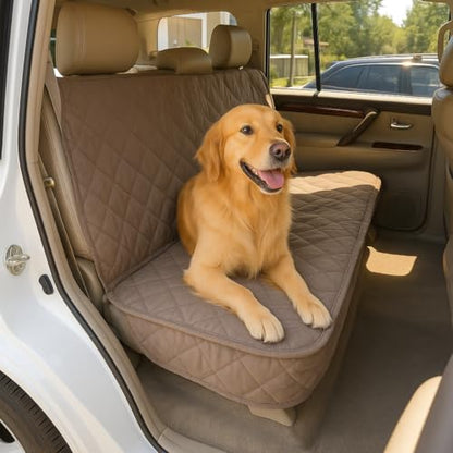 Formosa Covers Water Resistant Durable Deluxe Quilted Back Seat Bench Cover - Fits All Cars, Trucks, and SUVs - 56" W (Taupe) - color: Taupe