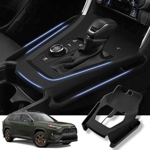 Autorder Silicone Center Console Organizer for 2019-2026 Toyota RAV4 Accessories Seat Gap Storage Box Soft Gear Shift Panel Trim Cover - size: 2019-2026 Toyota RAV4