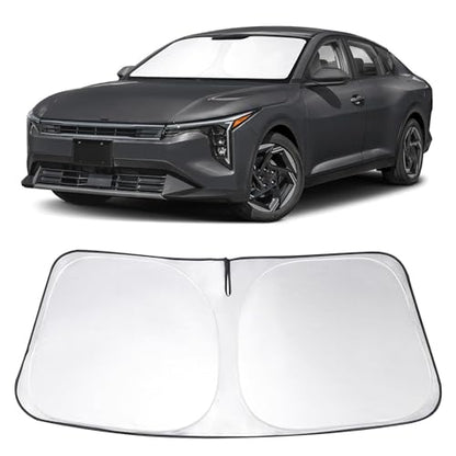 Windshield Sun Shade Custom Fit 2025 2026 Kia K4 Accessories Foldable Sunshade Front Window Shades Covers Protect Car from Sun Rays & Heat Damage Keep Car Cooler - size: For Kia K4 2025-2026
