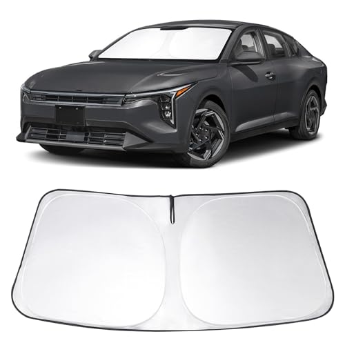 Windshield Sun Shade Custom Fit 2025 2026 Kia K4 Accessories Foldable Sunshade Front Window Shades Covers Protect Car from Sun Rays & Heat Damage Keep Car Cooler - size: For Kia K4 2025-2026