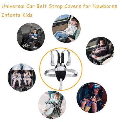 3 Pack Universal Car Seatbelt Crotch Cushion for Newborns Infants Kids,Car Seat Belt Kit,Soft Seat Belt Strap Covers