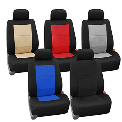 FH Group Full Set Neoprene Car Seat Covers for Low Back Front Seat Covers, Washable Seat Cover, Universal Fit for SUV, Sedan, Van, Blue - color: Blue/Black